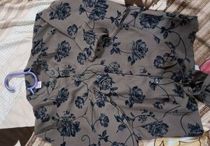 Floral Button-Down Wrap Top