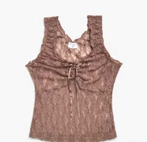 Lace Ruffle Tank Top