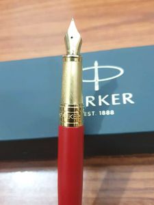 Parker Aster Matte Red Gold Trim Fountain Pen