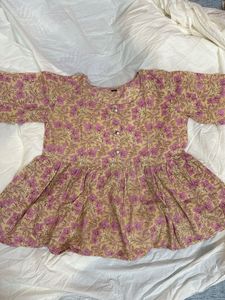 Floral Short Kurta/Top