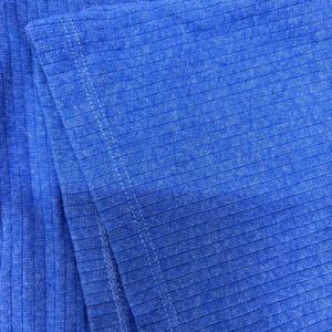 Blue Girl Gang Ribbed Mock Neck Top