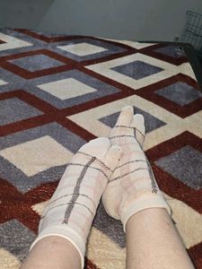 beige used cotten socks