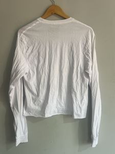 White Graphic Print Long Sleeve Tee