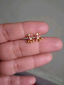 Gold Bird Design Earrings