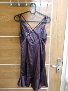 Miss Selfridge satin purple strappy dress