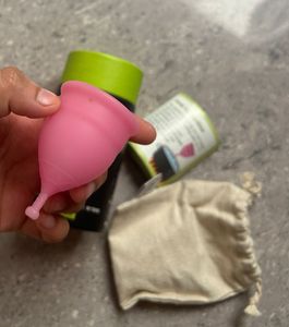 Pink Menstrual Cup | New | With Storage Pouch