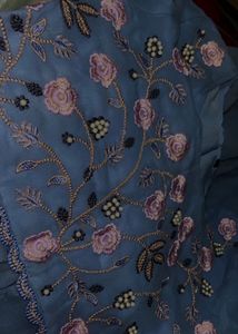 Elegant Blue Embroidered Kurta Set Price Drop