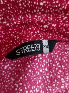 Red &amp; White print top