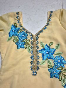 Yellow Kurta, With Silk Lining