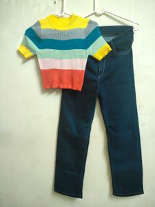 Cute Crop Top And Jeans