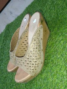 Gold Stone Heels