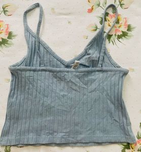 Blue Ribbed Tank Top