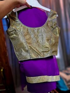 Purple &amp; Gold Saree