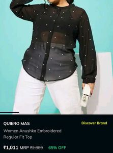 QUIERO MASWomen Anushka Embroidered RegularFit Top