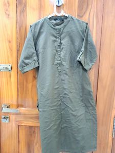 STOP olive Green Straight Kurta (WOMEN'S)