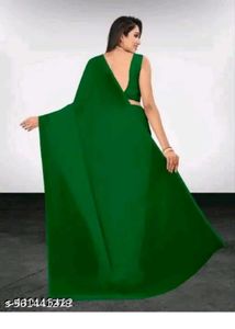 Elegant Emerald Green Saree