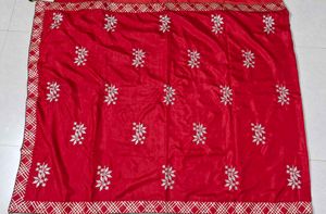 Red Embroidered Saree