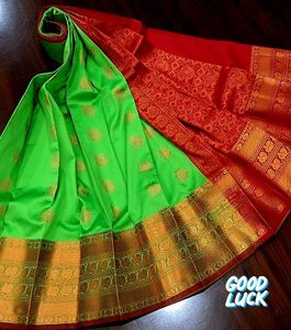 Green &amp; Gold Silk Saree