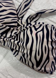 Zebra Print Bikini Top