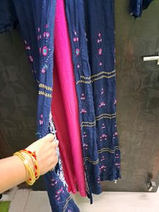 Embroidery Kurti With Attached Shrug