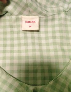 Green Checkered Ruffle Top
