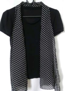 Black Top With Polka Dot