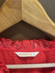 Elegant Red A-Line Dress