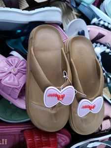 Cute Brown Bow Flip-Flops