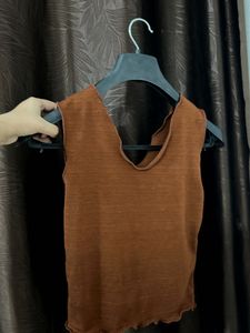 Brown Sleeveless Top