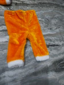 Kids Orange Furry Hooded Jacket