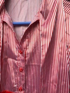 Red &amp; White Striped Blouse