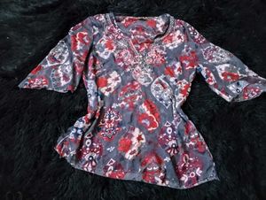 Floral Mesh Bollywood Inspired Y2k Kurti