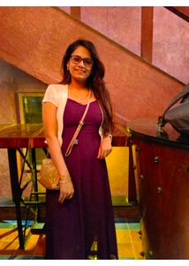 Elegant Purple strapped Maxi Dress without shrug