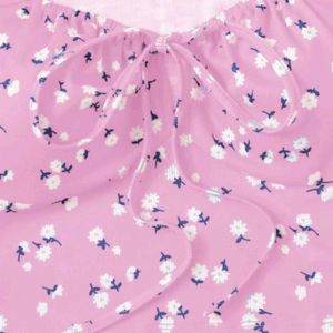 Pink Floral Crop Top