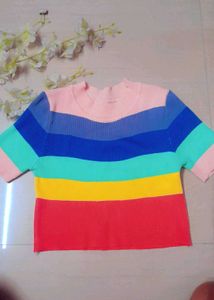 Price Drop!!! Rainbow Striped Knit Top