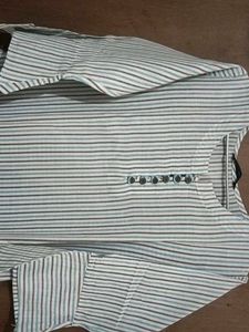 Striped long kurta plazzo set
