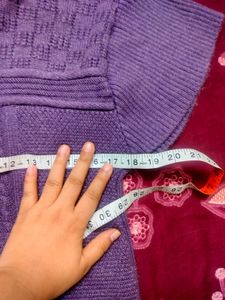 Purple Knit Polo Top