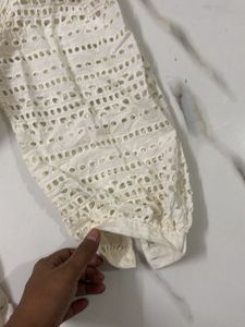 White Back tieup Dress