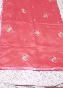 Peach Saree with Blouse Piece