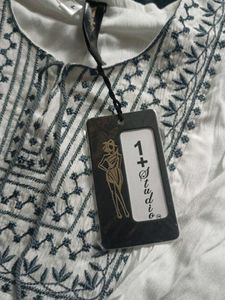 White Embroidered Tunic Top