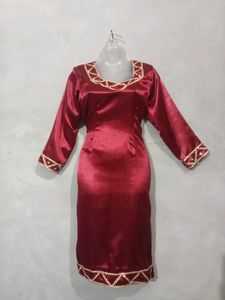 Red Satin Salwar Suit