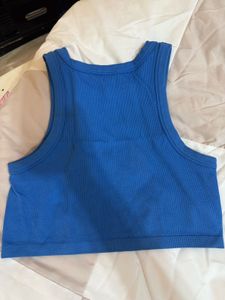 Blue Crop Tank Top