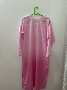 Pink Embroidered Kurta Chikankari