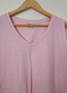 Pink Sleeveless V-Neck Dress