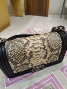 First Copy Chanel Snake Print Sling Bag