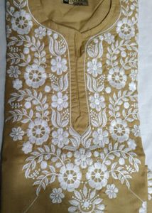 Yellow Embroidered Kurti