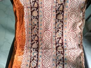 GentlyUsed Block Print KhadiCotton Half&amp;Half Saree
