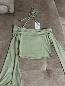 Sage Green Off-Shoulder Top