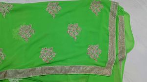 Green Embroidered Saree