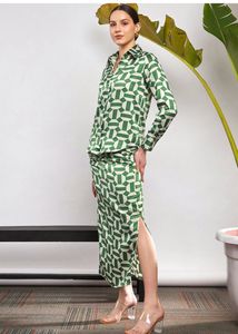 Green Geometric Print Cords